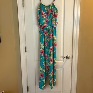 Tropical print jump suit size XL
